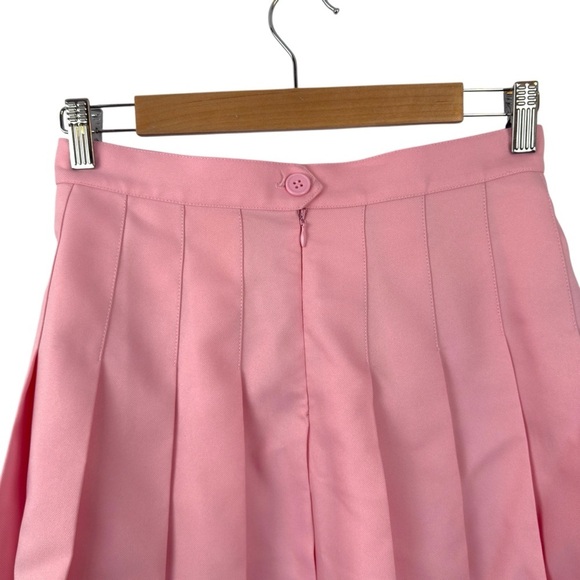 American Apparel Gabardine High-Waist Pleated Tennis Skirt Pink Size Small - Picture 10 of 16